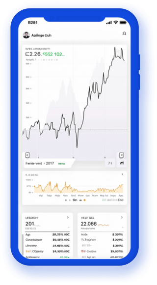 Rastreador de cartera móvil mostrando estadísticas criptográficas en tiempo real